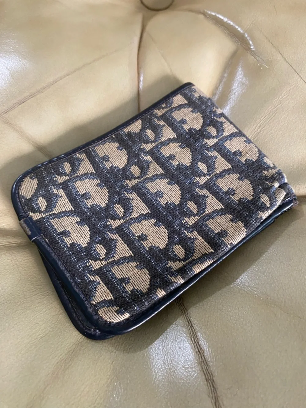 Vintage Dior Wallet Trotter Logo Canvas/Leather Unisex Bifold